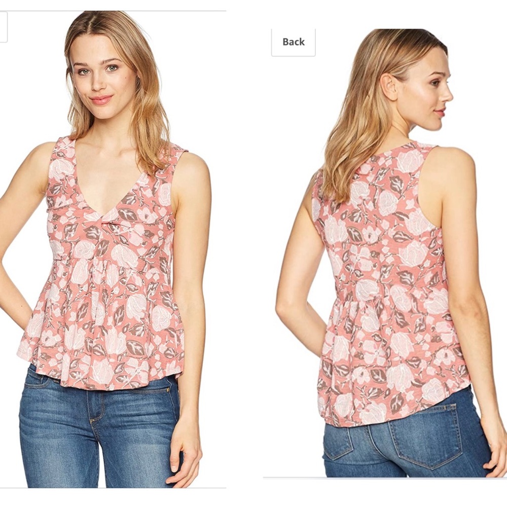 Lucky Brand! NWT Front Knot Peplum Top